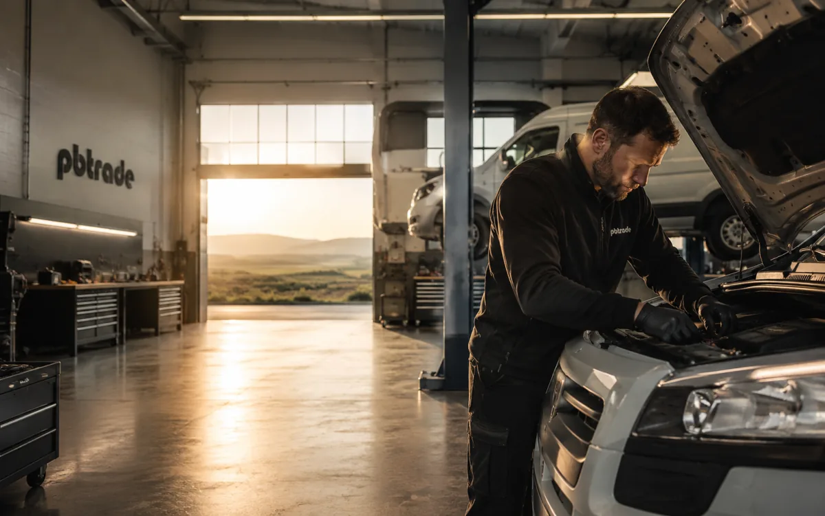 Mechanik pbtrade při opravě vozu v autoservisu